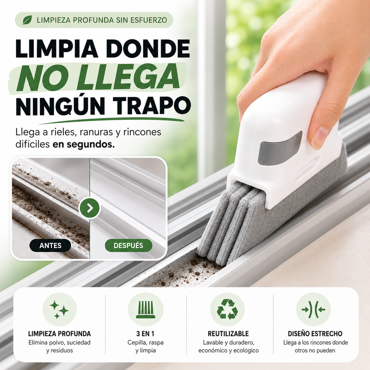 Zentro Cepillo Limpiador 3 en 1 - Ver oferta