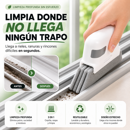 Zentro Cepillo Limpiador 3 en 1 para Rincones Difíciles